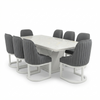 Comedor Marfil — Mesa Mármol Blanco 8 Puestos