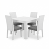 Comedor Blanco Puro — Mesa Cuadrada 4 Puestos