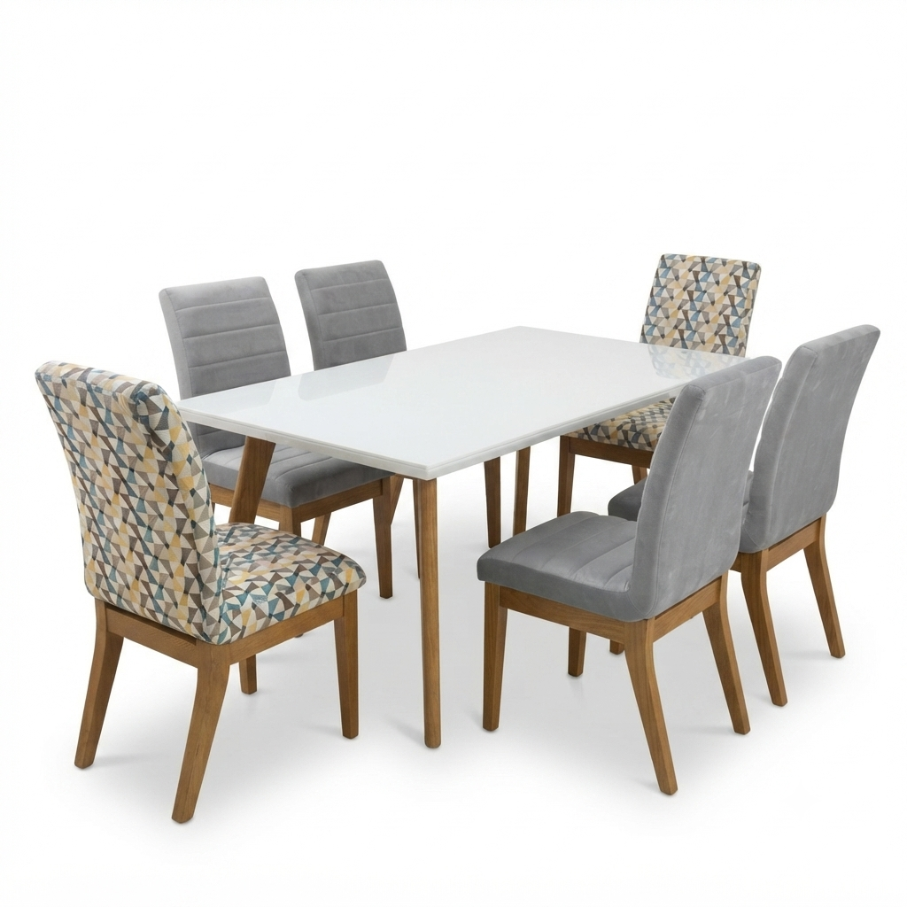 Comedor Mosaico — Mesa Blanca 6 Puestos
