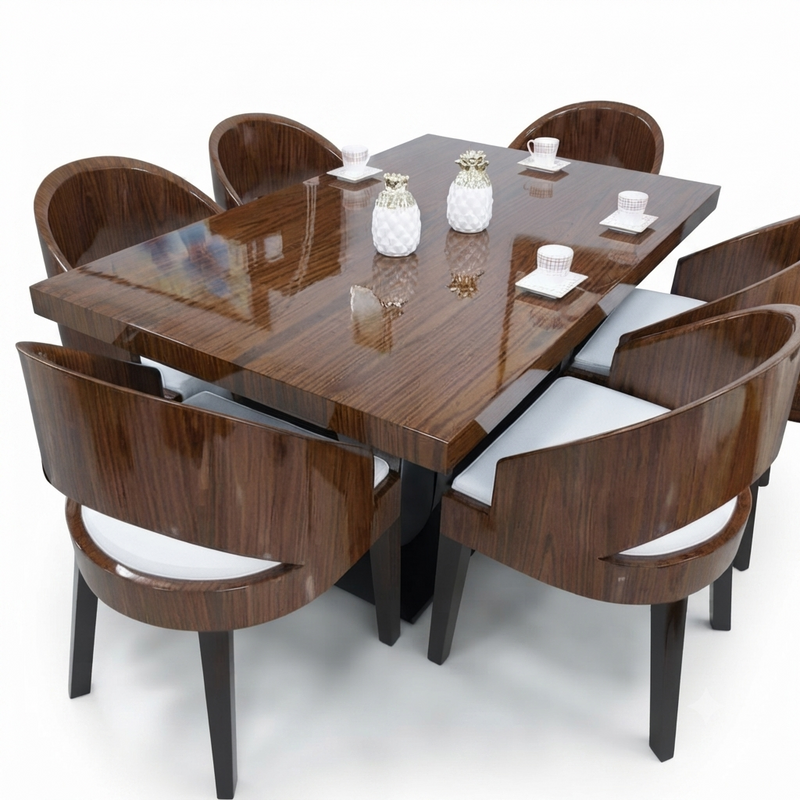 Comedor Ébano — Mesa Madera Lacada 6 Puestos