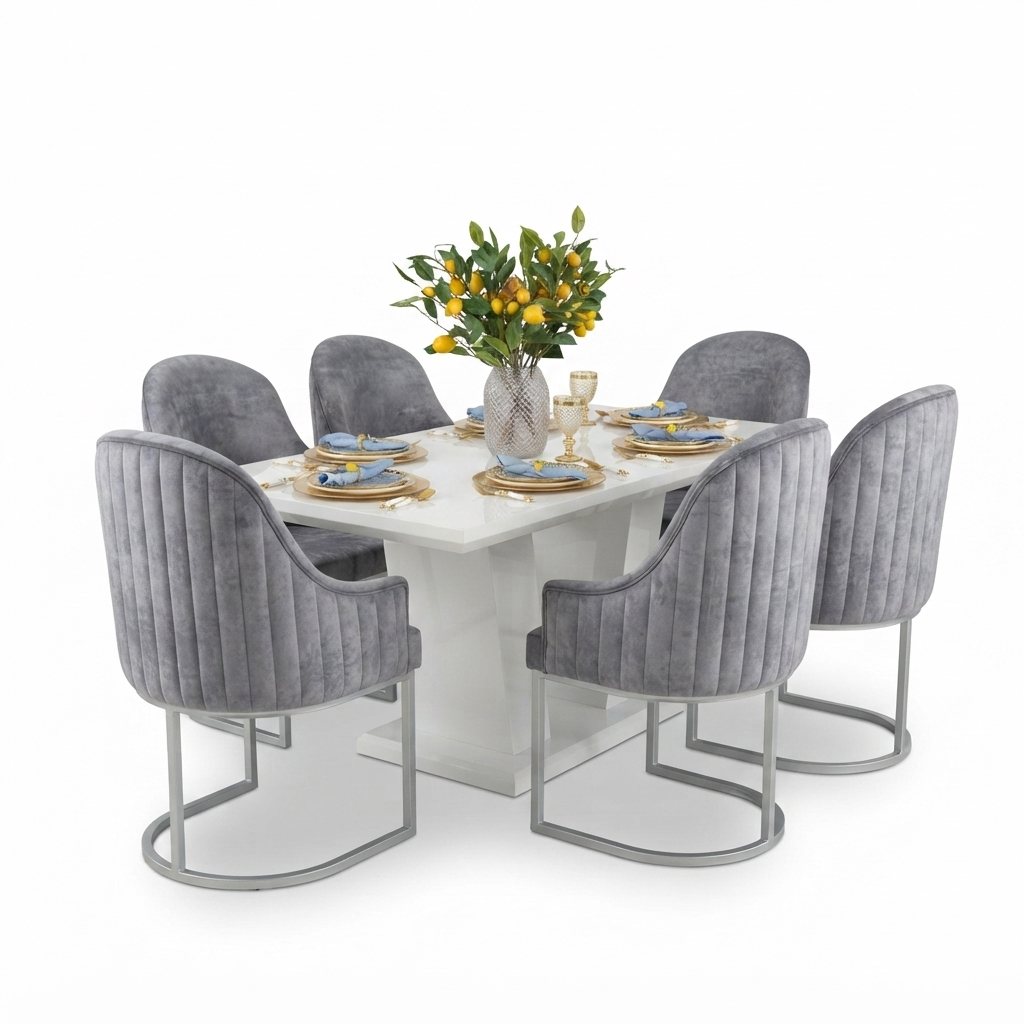 Comedor Element — Mesa Blanca 6 Puestos