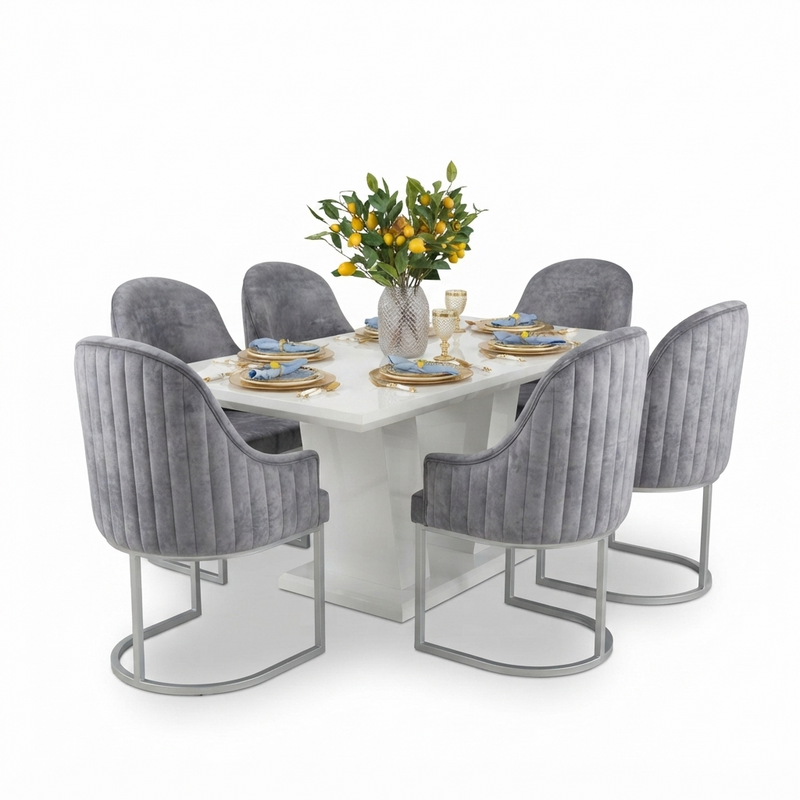 Comedor Element — Mesa Blanca 6 Puestos