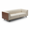 Sofá Chesterfield Walnut — Madera y Cuero Crema