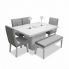 Comedor Haven — Mesa Blanca 6 Puestos con Banca