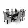 Comedor Nébula — Mesa Mármol Negro 6 Puestos