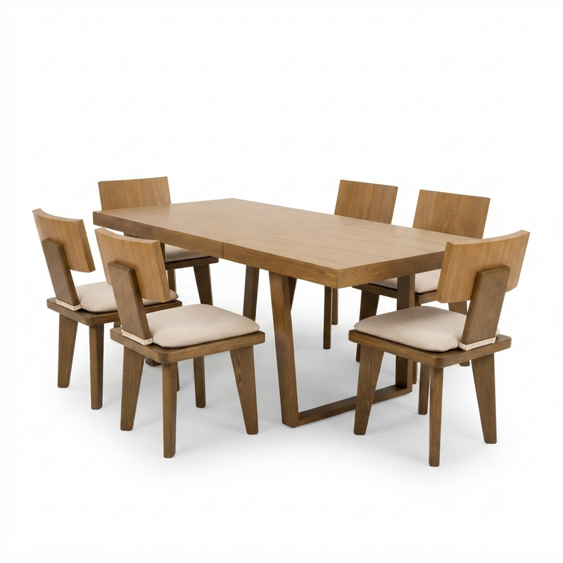 Comedor Encina — Mesa Madera Clara 6 Puestos