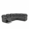 Seccional Reclinable Apex — Cuero Gris Grafito