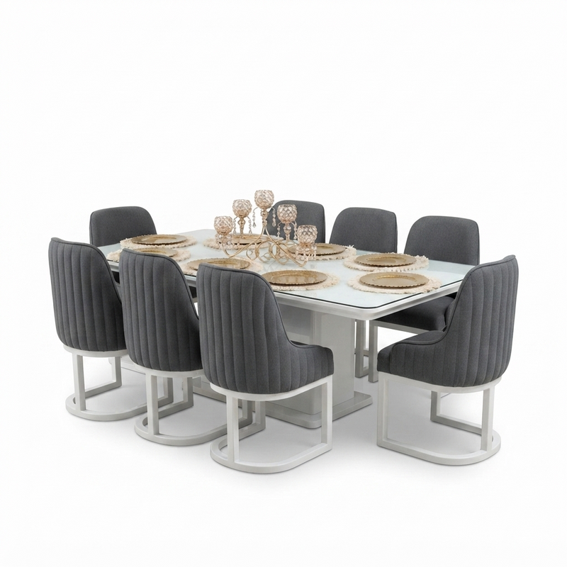 Comedor Regal — Mesa Blanca 8 Puestos