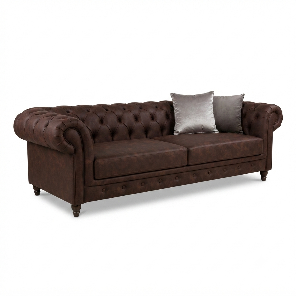 Chesterfield Cognac — Cuero Envejecido Marrón
