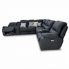Seccional Reclinable Onyx — Cuero Negro