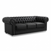 Sofá Chesterfield Onyx — Cuero Negro