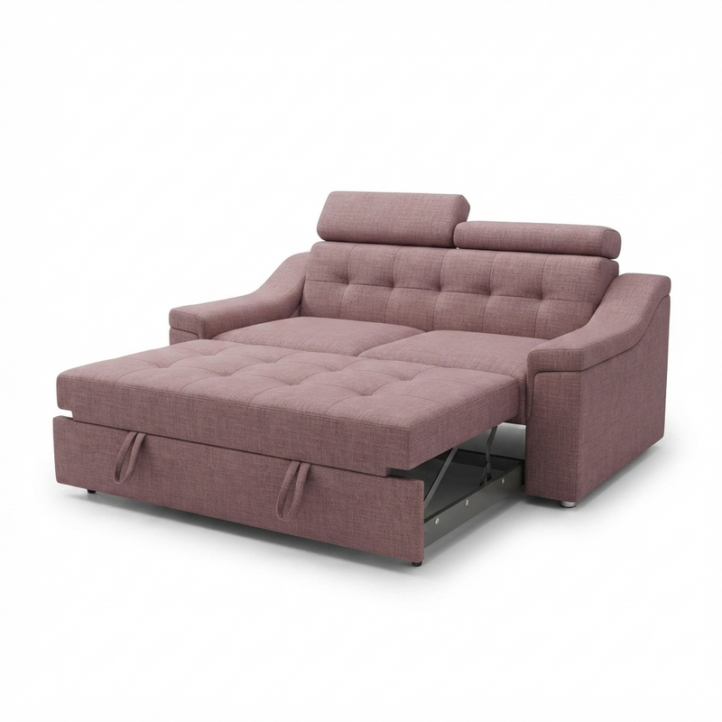 Sofacama Blossom — Rosa Palo con Cabecero Ajustable