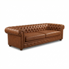Sofá Chesterfield Cognac — Cuero Clásico