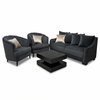 Set Living Grafito — Terciopelo Gris Oscuro