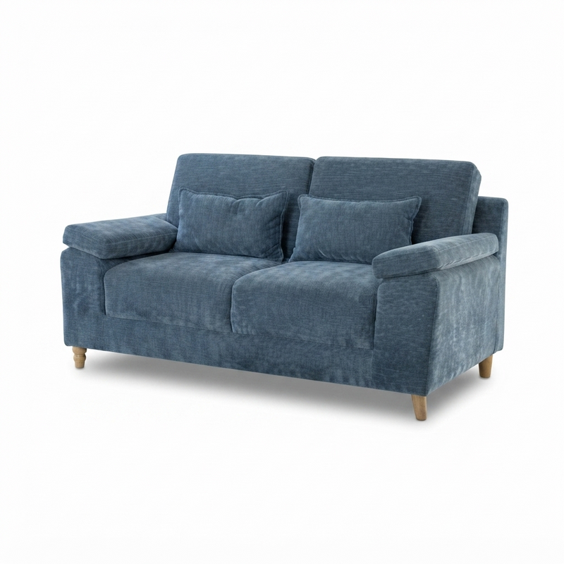 Loveseat Fiordo — Chenille Azul