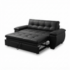 Sofá Cama Eclipse — Cuero Negro Compacto
