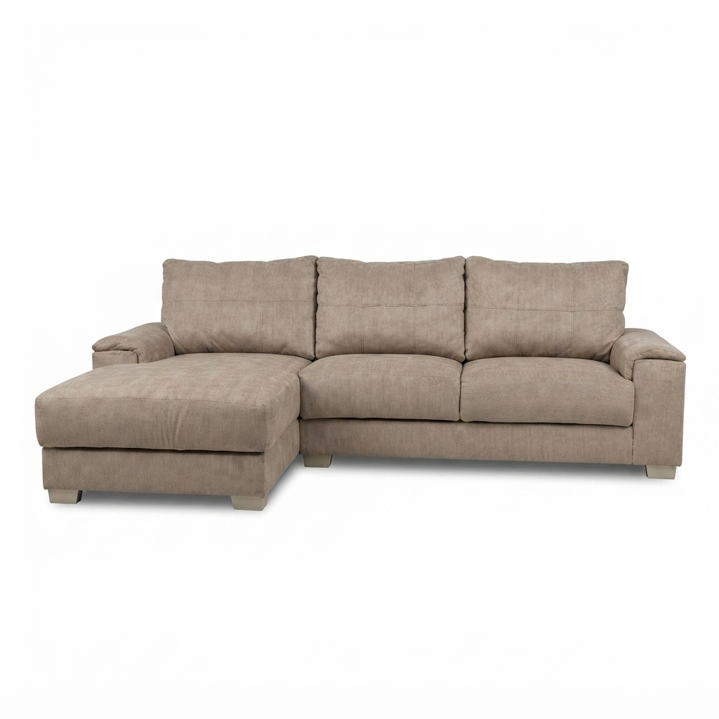 Sofá Chaise Duna — Chenille Taupe