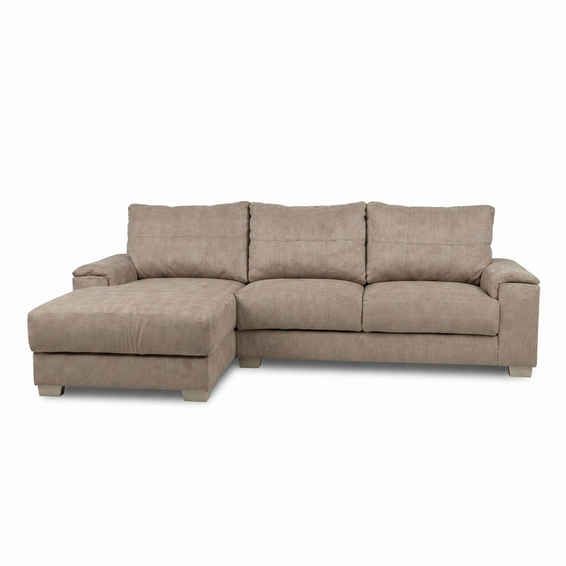 Sofá Chaise Duna — Chenille Taupe
