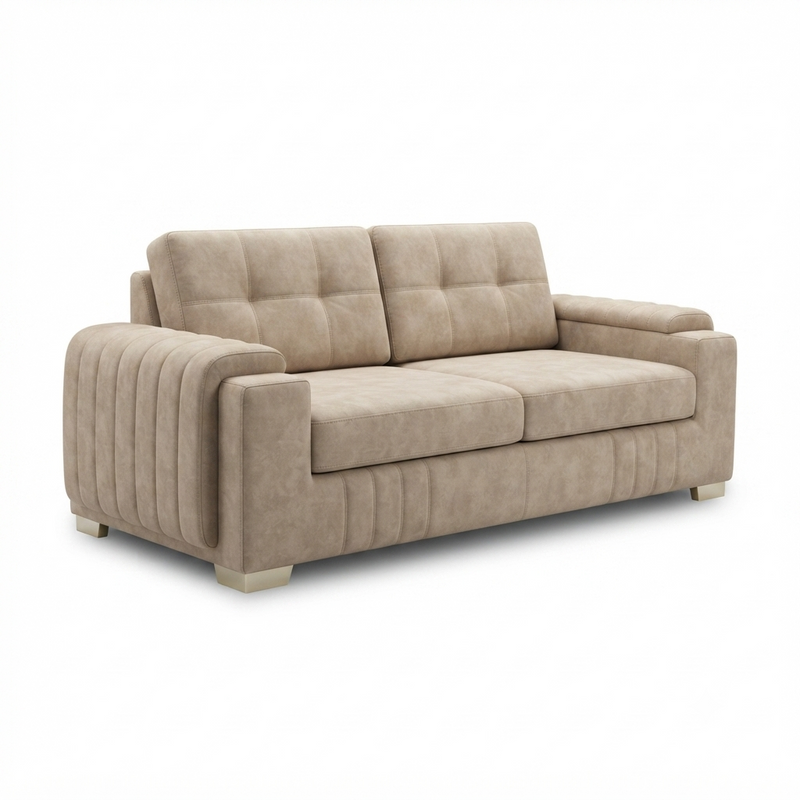 Sofá Loveseat Canyon — Beige Acanalado