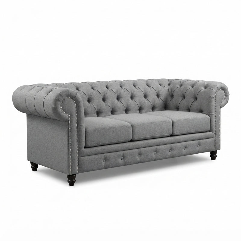 Sofá Chesterfield Sterling — Lino Gris